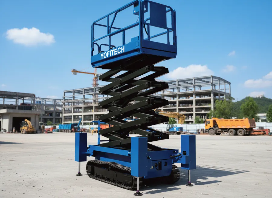 YOFITECH FZPT1214LD Electric Tracked Scissor Lift, 13 m